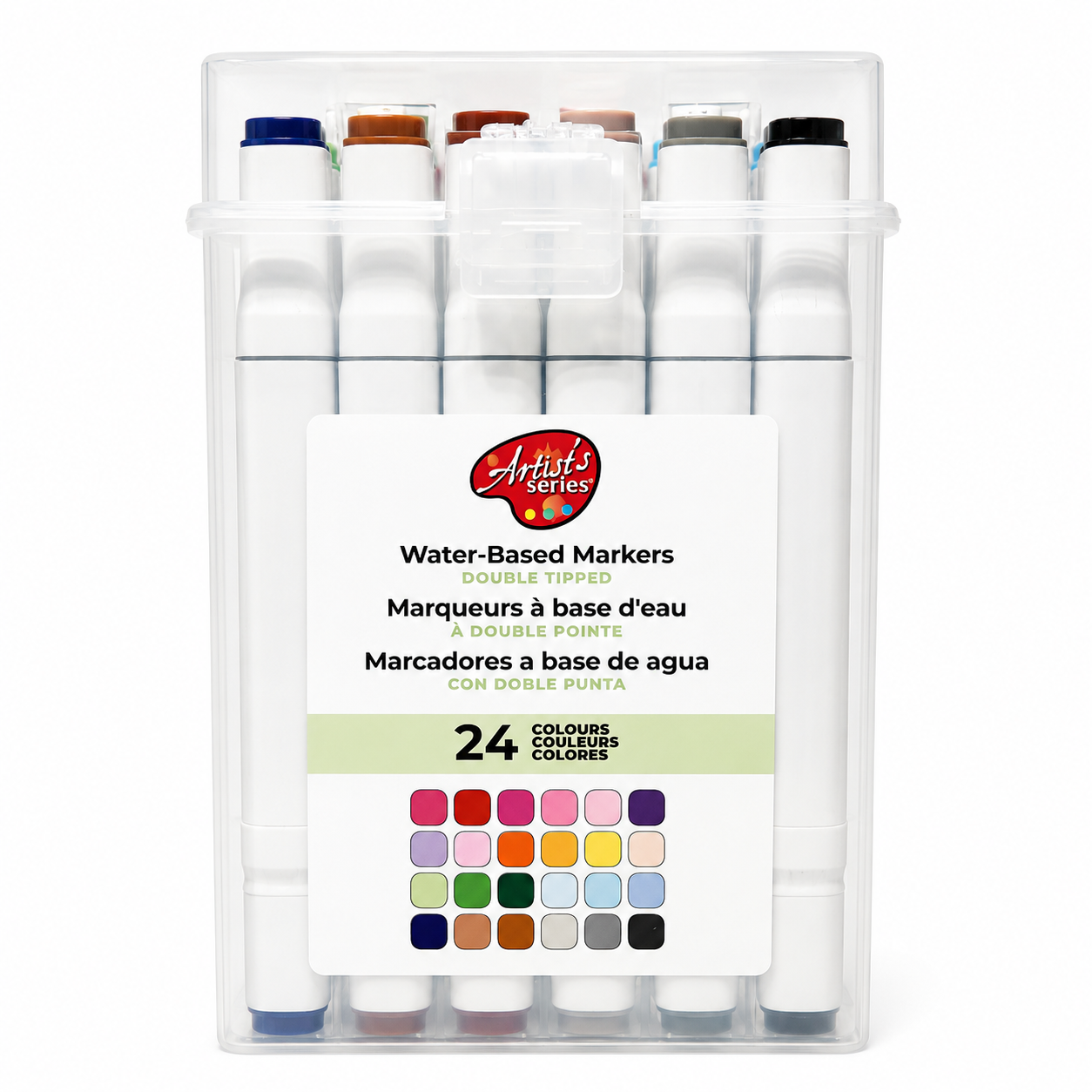 Marqueurs à base d’eau double pointe - Coffret de 24