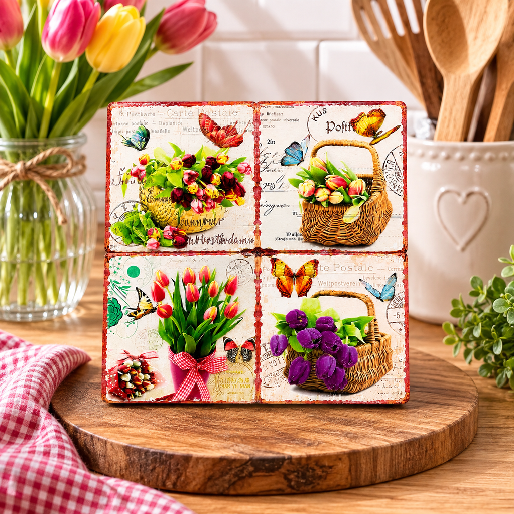 Dessous de plat en céramique – Collection Fleurs