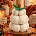 Citrouille décorative en tissu blanc