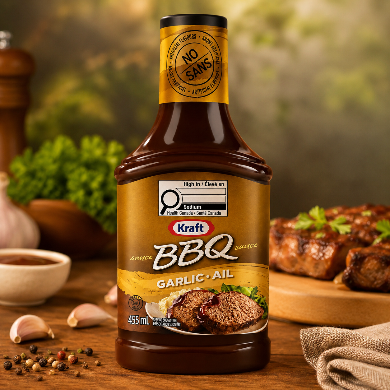 Sauce BBQ Kraft Ail – 455 ml
