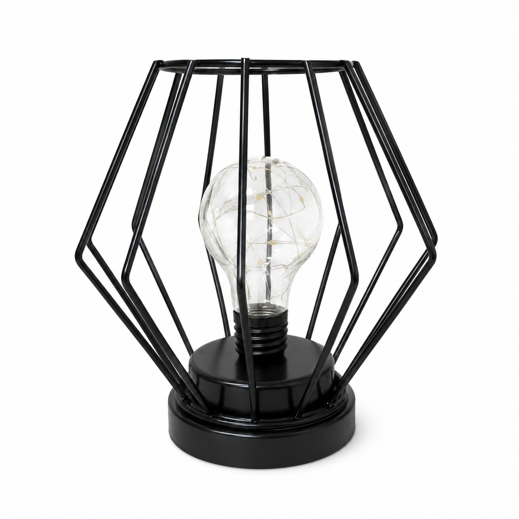 Lampe de table design en métal noir