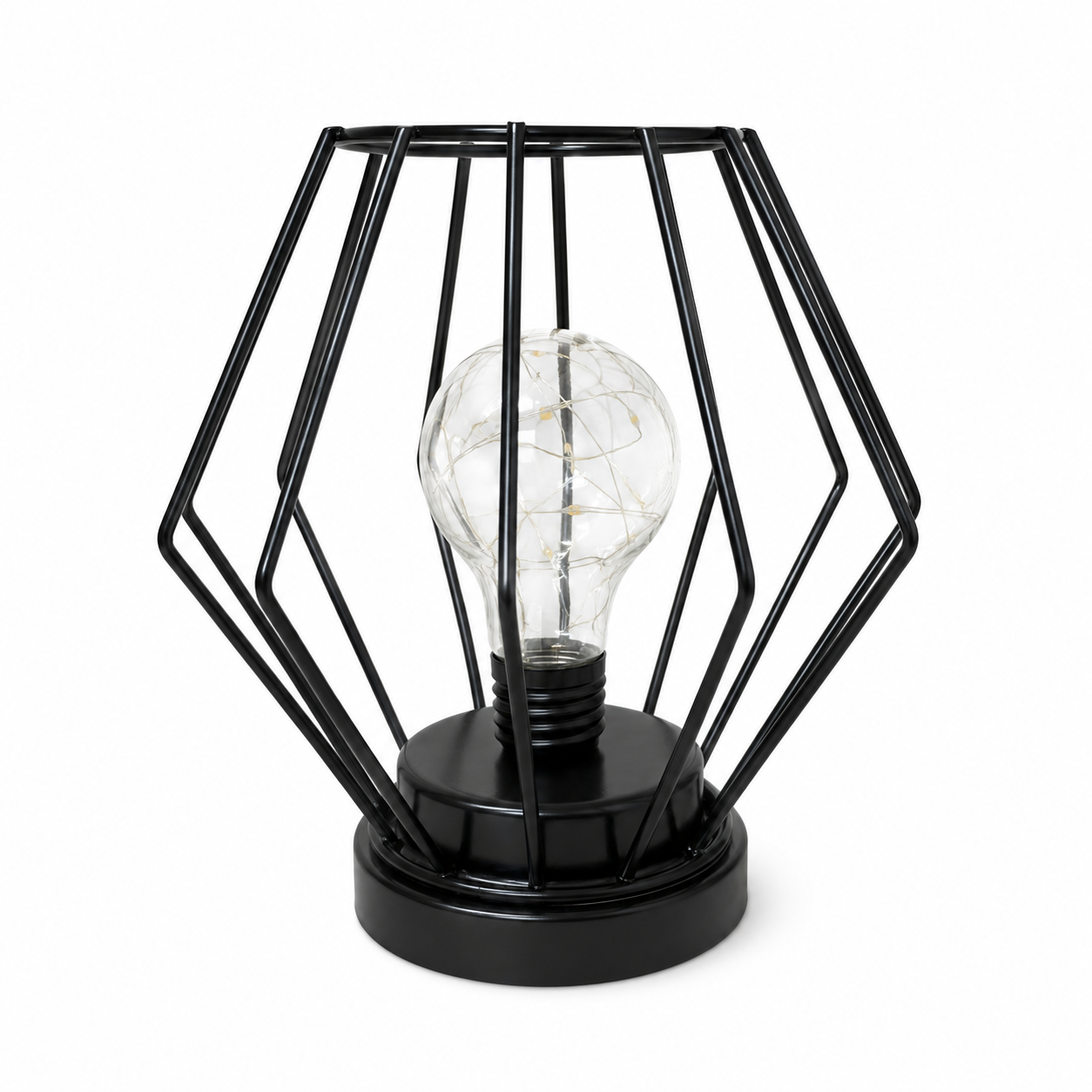 Lampe de table design en métal noir