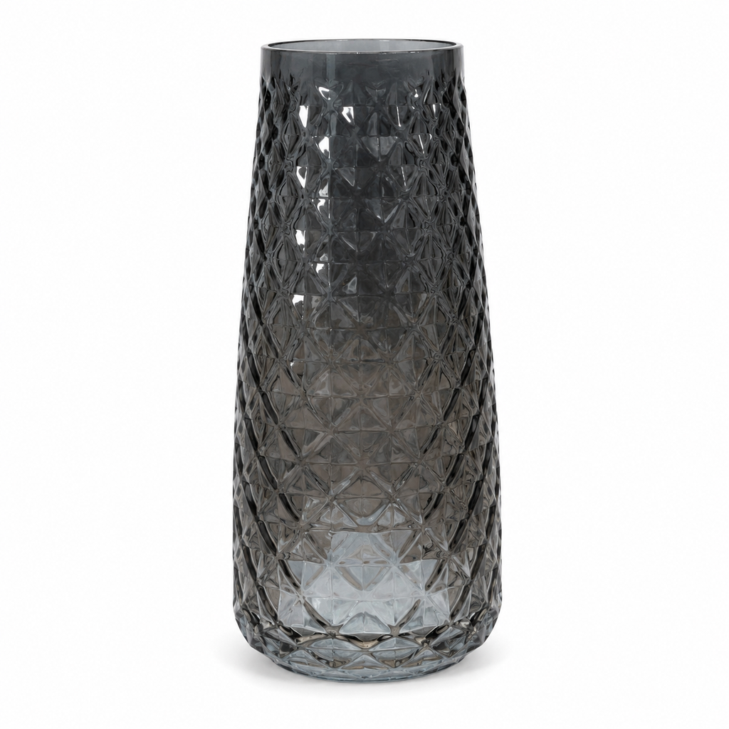 Vase décoratif en verre fumé