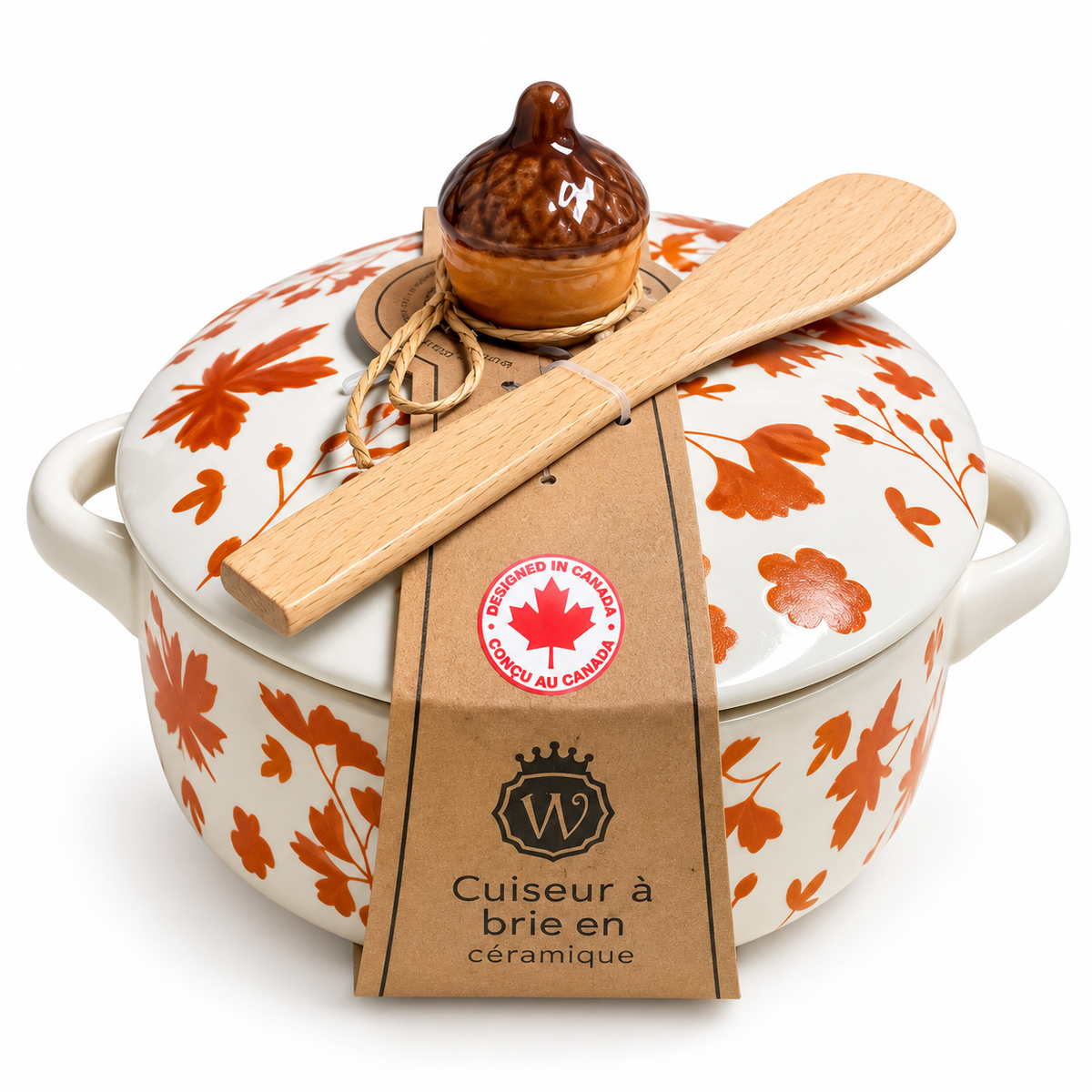 Cuiseur à brie en céramique motif automnal