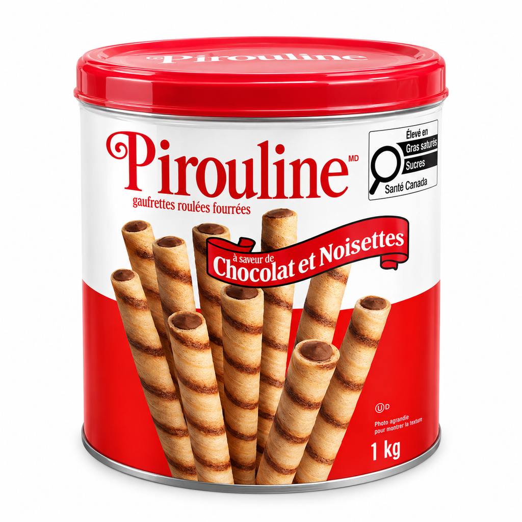 Pirouline – Gaufrettes roulées fourrées au chocolat et à la noisette – 1 kg