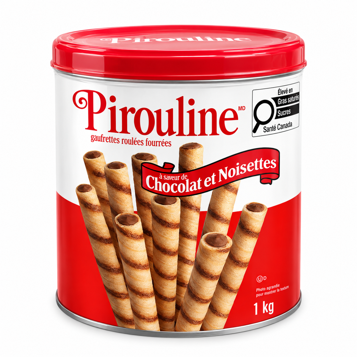 Pirouline – Gaufrettes roulées fourrées au chocolat et à la noisette – 1 kg