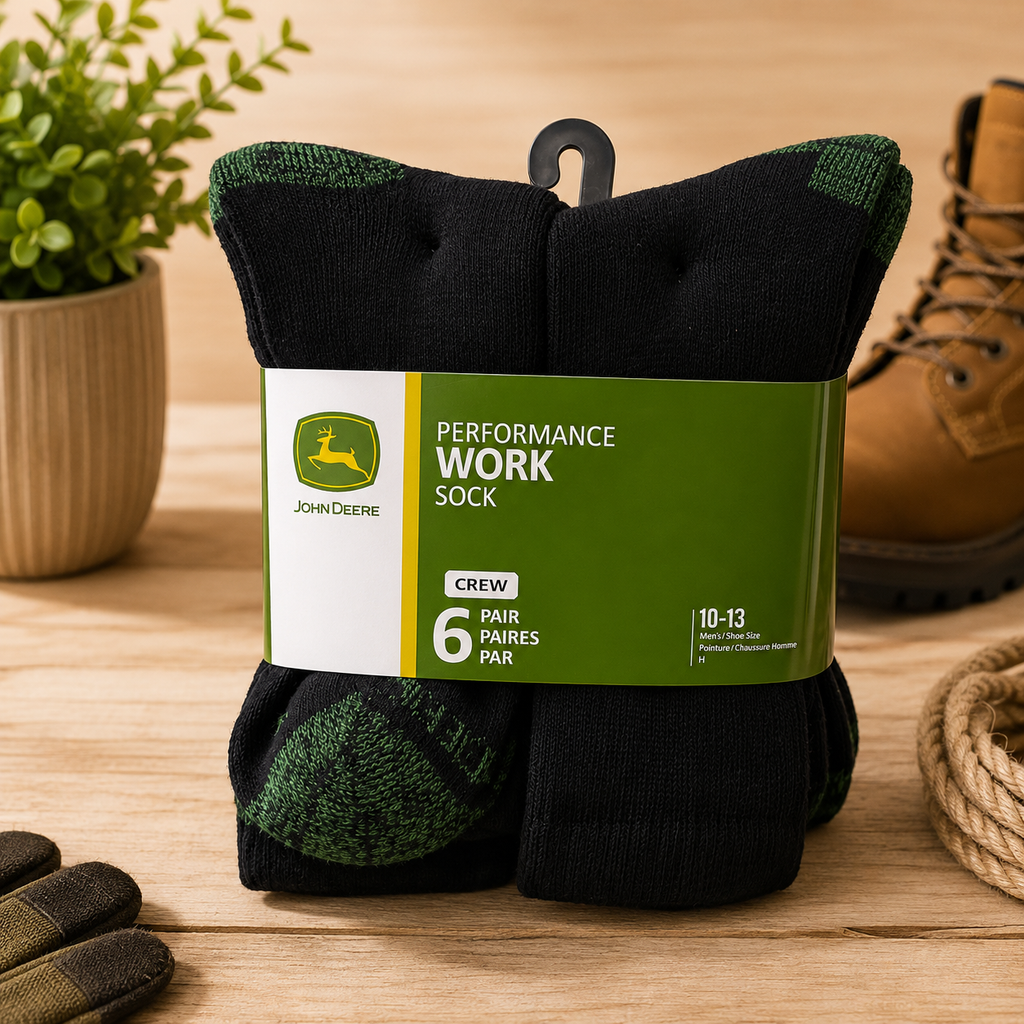 Chaussettes de travail John Deere- Lot de 6 paires