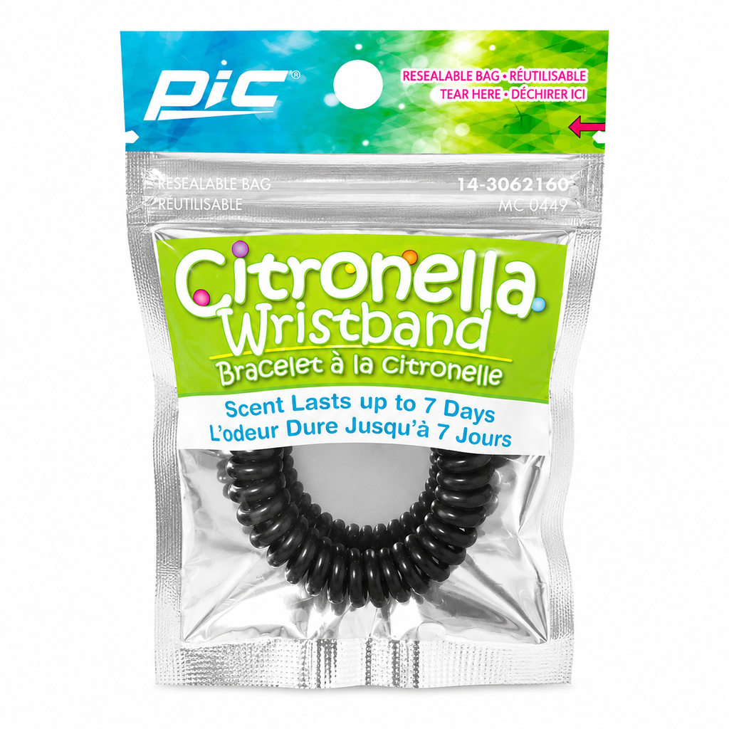 Bracelet à la citronnelle Noir – Diffusion jusqu'à 7 jours