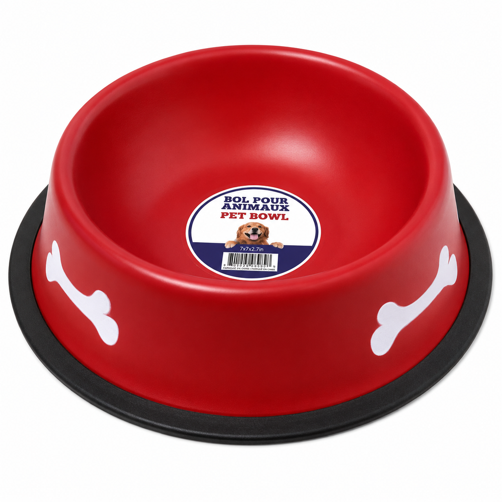 Gamelle pour chien rouge avec base antidérapante