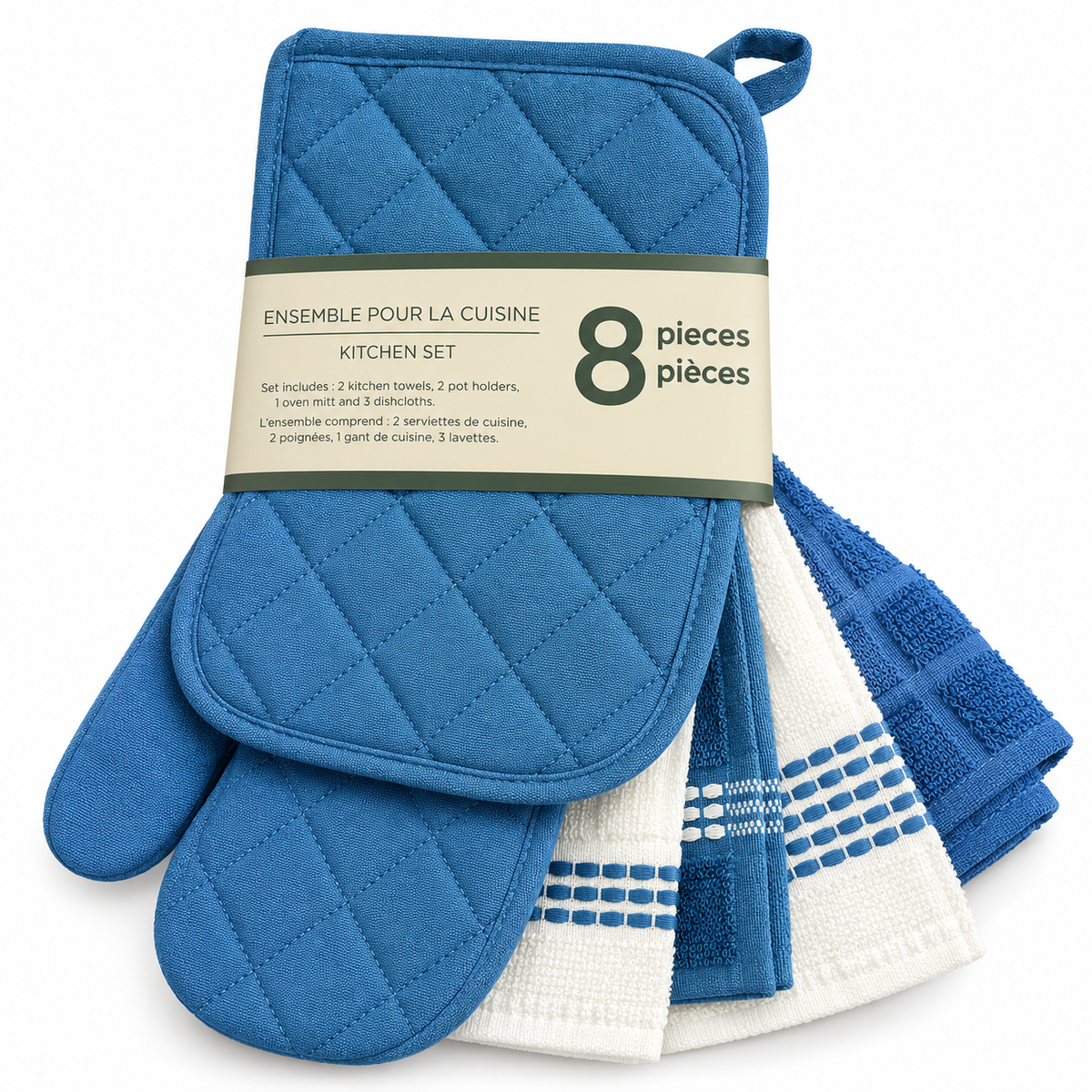 Ensemble de cuisine 8 pièces – Bleu
