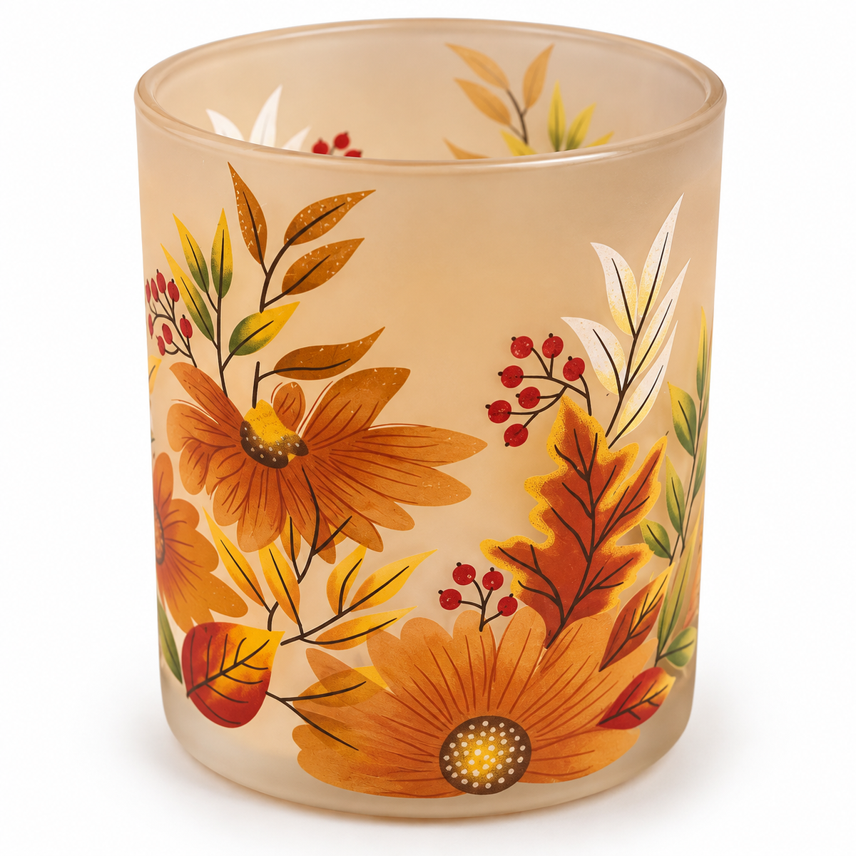 Photophore automnal fleuri – 10 cm