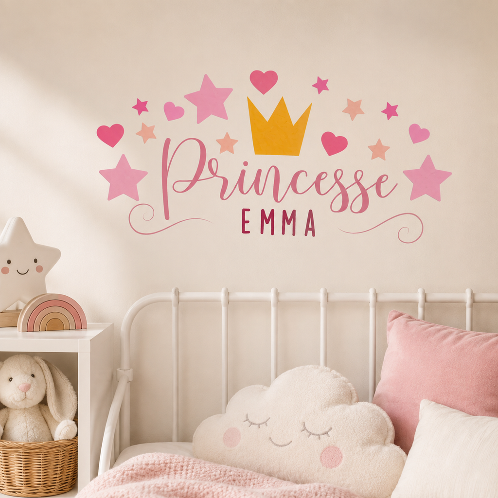 Autocollants muraux Princesse personnalisable