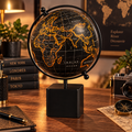 Globe terrestre décoratif noir et doré