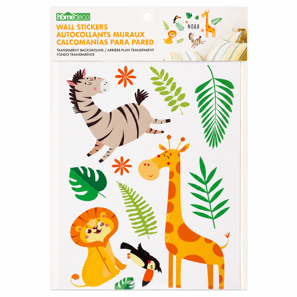Autocollants muraux animaux de la jungle personnalisable