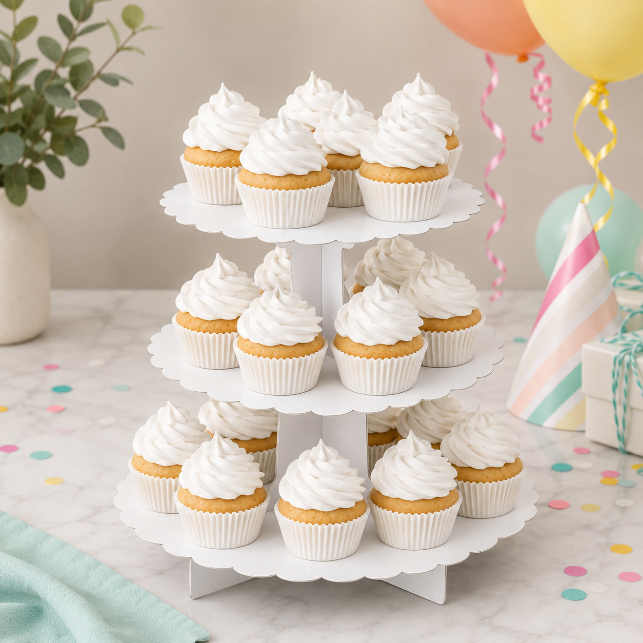 Présentoir à cupcakes et gourmandises – 3 niveaux