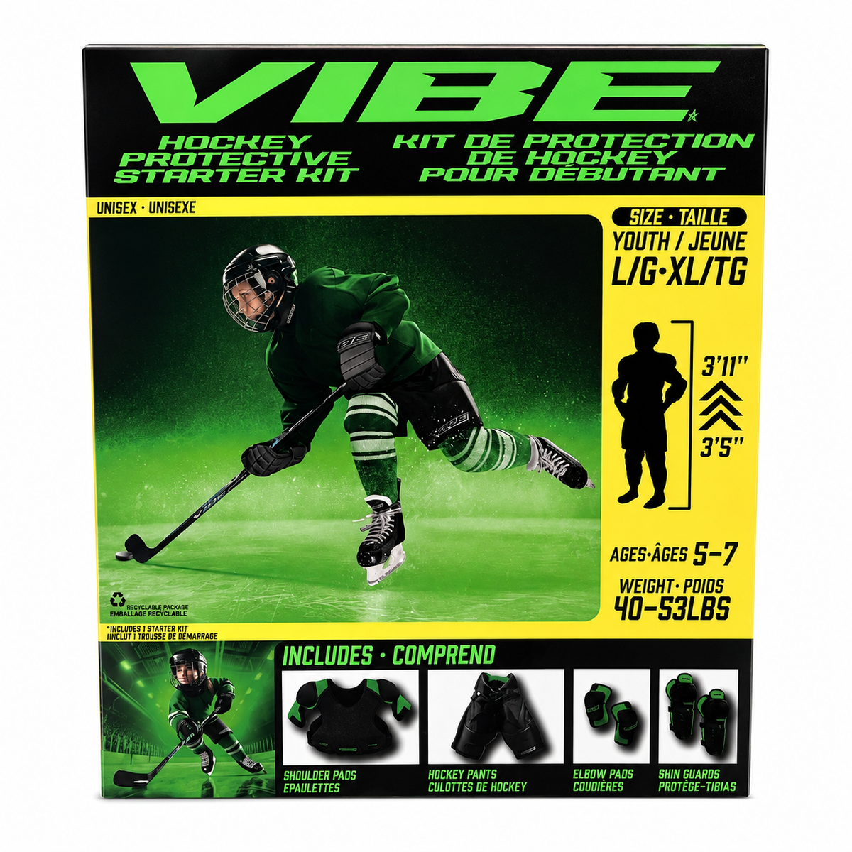 Kit de protection de hockey pour débutant – Jeune