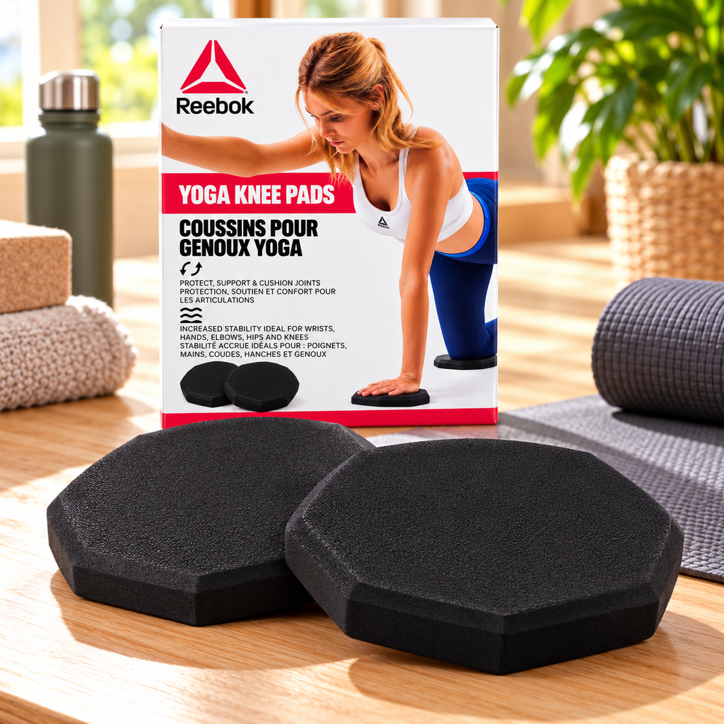 Lot de 2 coussins de genoux pour yoga