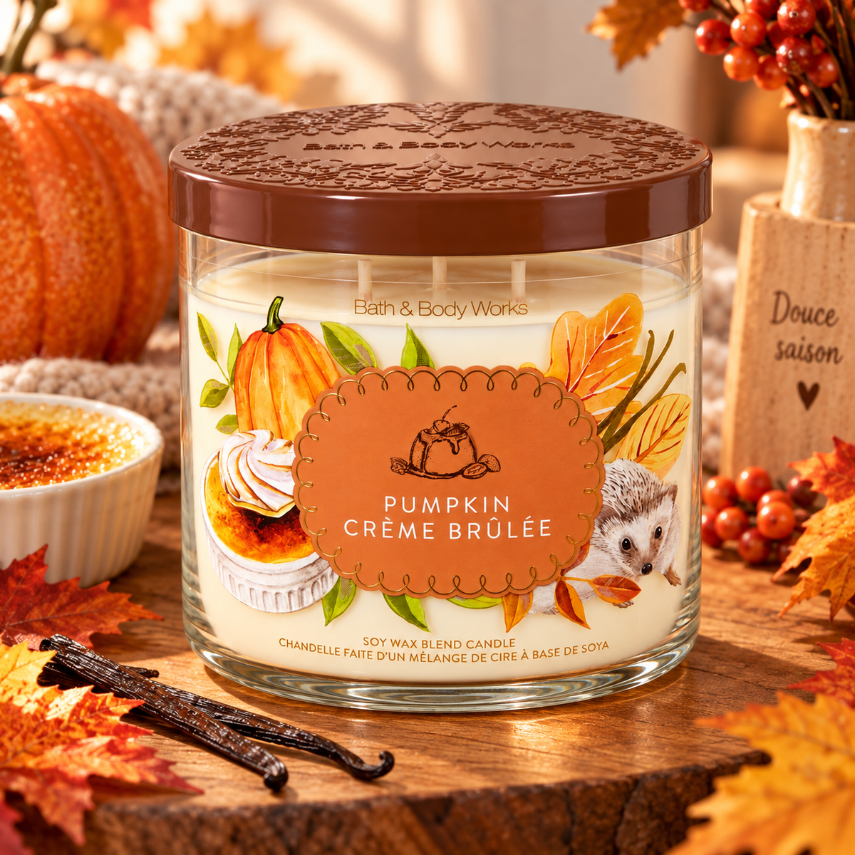Bougie 3 mèches - Pumpkin Crème Brulée