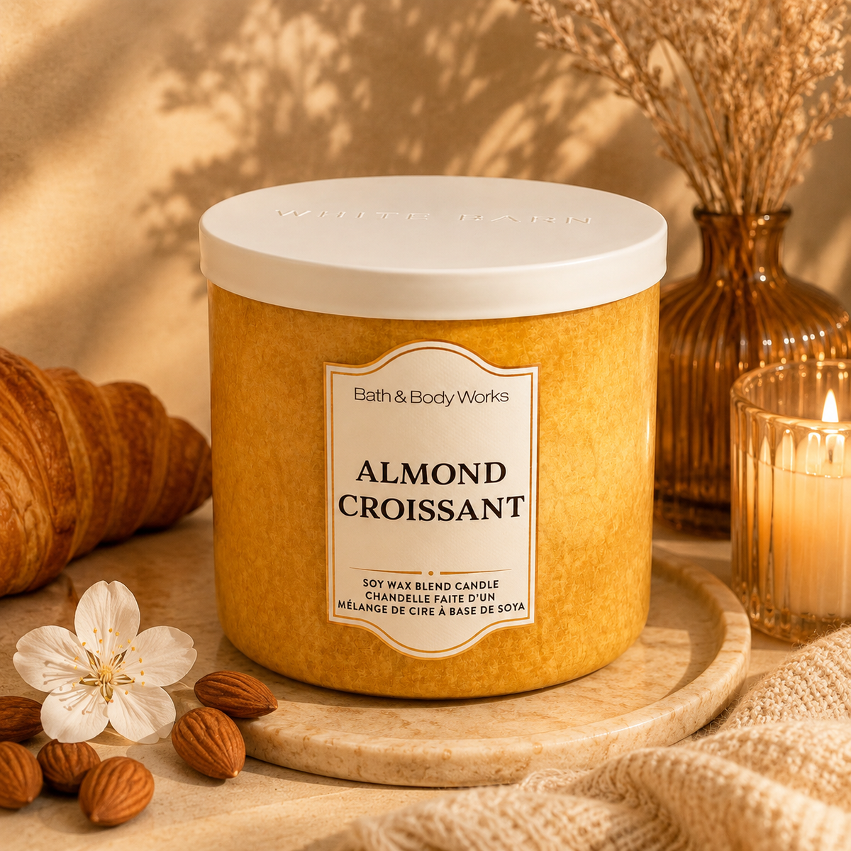 Bougie 3 mèches - Almond Croissant