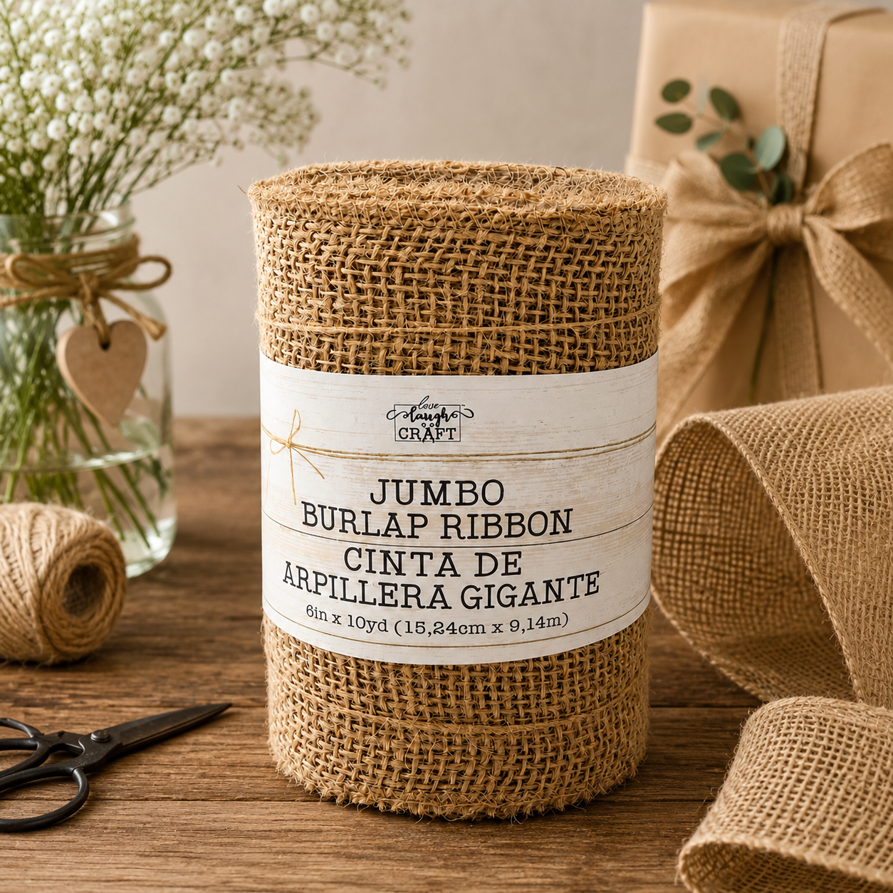 Ruban en toile de jute grand format