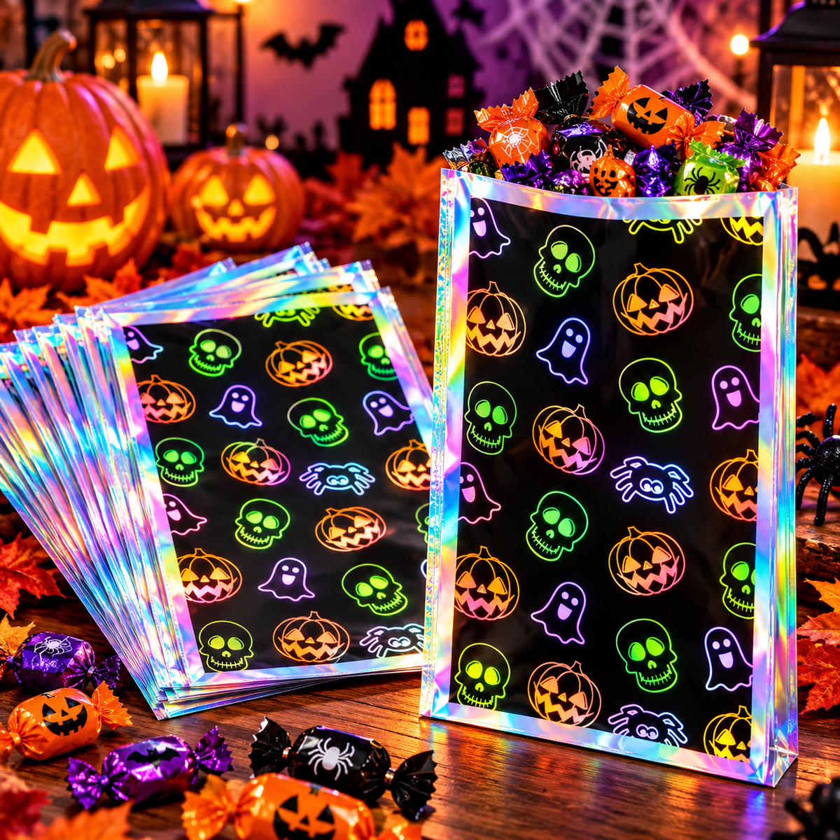 Sacs à surprises holographiques Halloween – Motifs Halloween