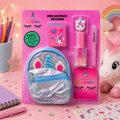 Mini sac à dos porte-clés Licorne – Coffret papeterie