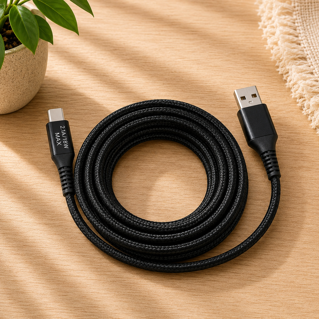 Câble USB-A vers USB-C 3m - Noir