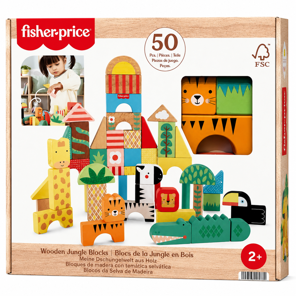 Blocs de construction en bois Jungle – Fisher-Price