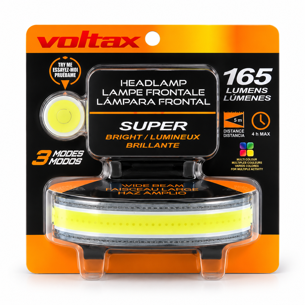 Lampe frontale LED à faisceau large – 165 lumens