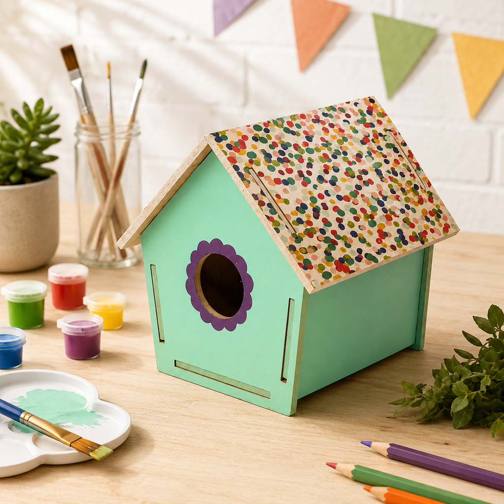 Nichoir à oiseaux en bois à décorer – Kit DIY