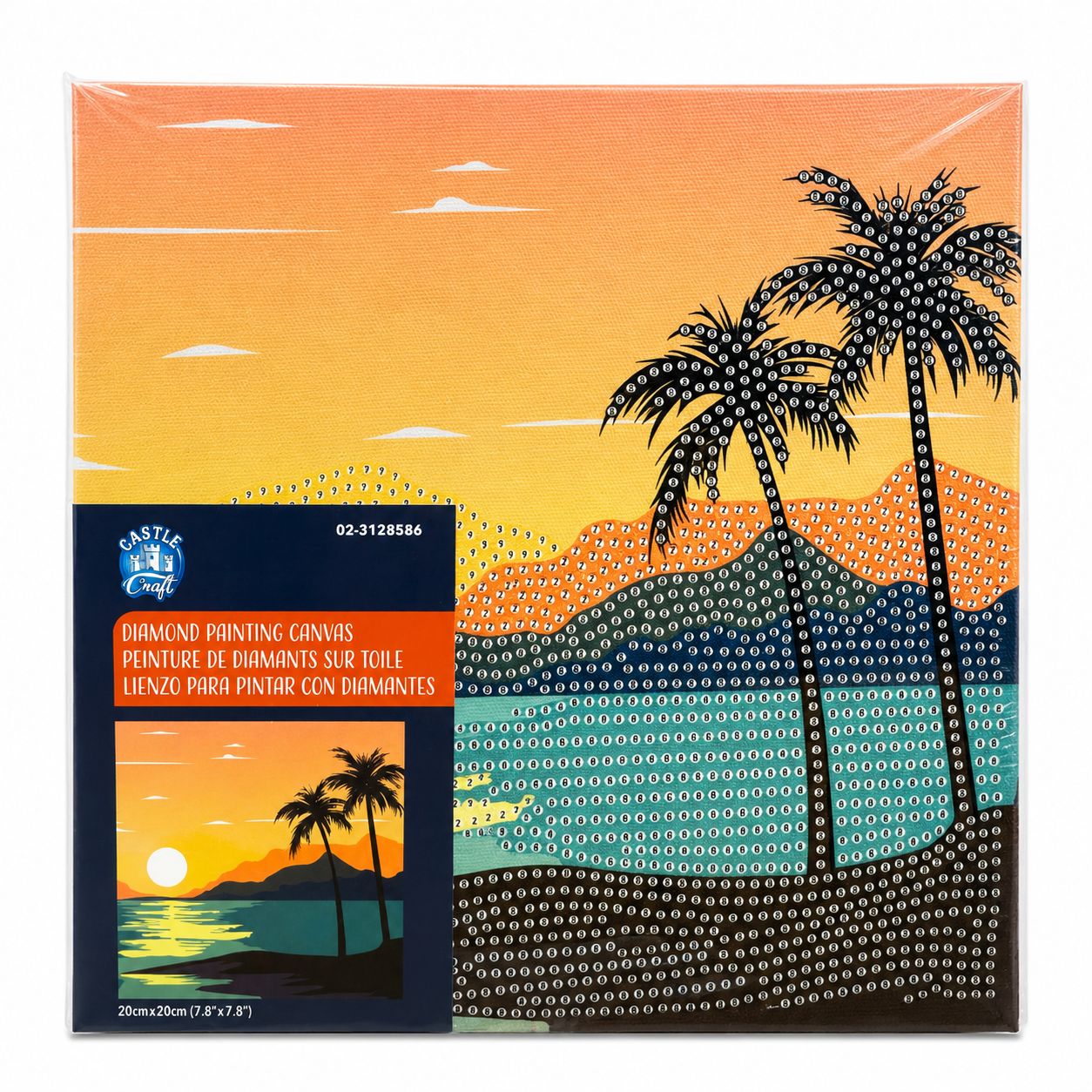 Diamond Painting Coucher de soleil tropical - 20 x 20 cm