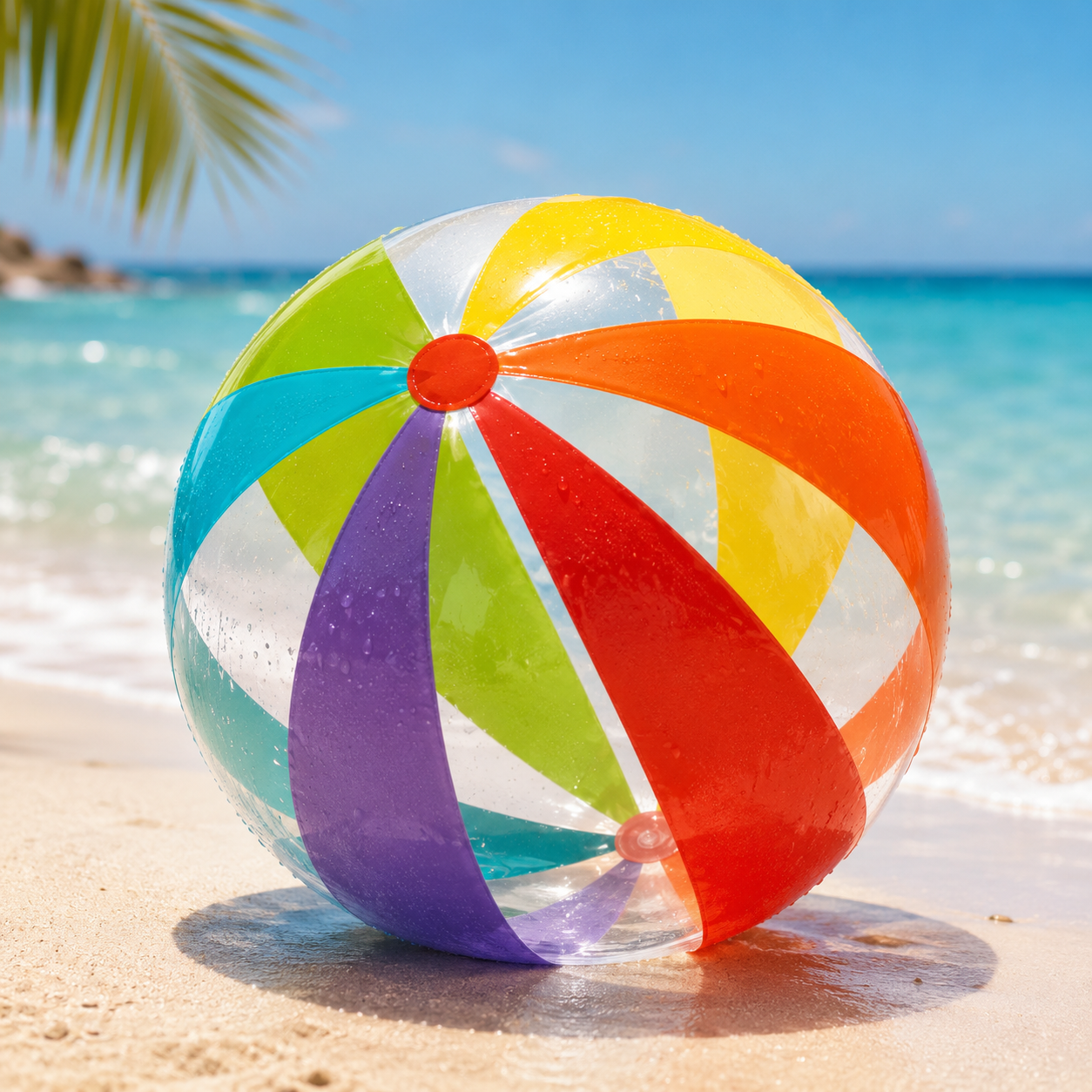 Jouet de Plage - Ballon transparent multicolore – 76 cm