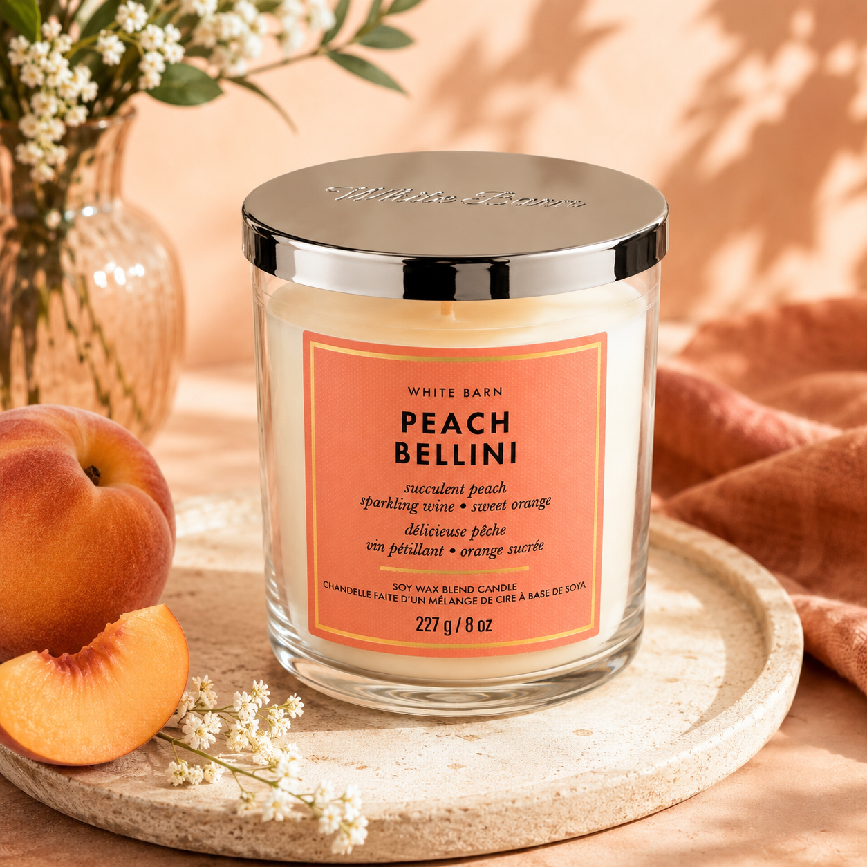 Bougie 1 mèche - Peach Bellini
