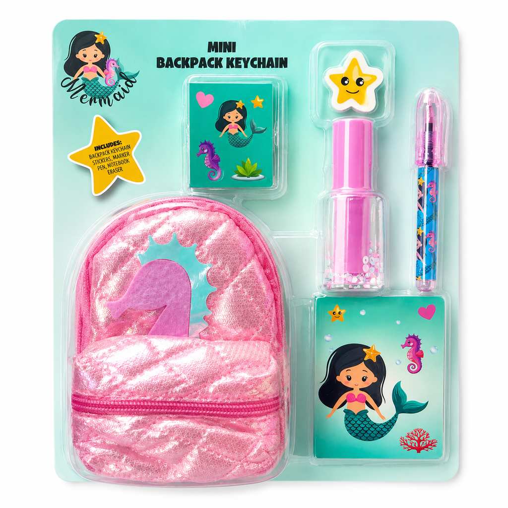 Mini sac à dos porte-clés Étoile – Coffret papeterie