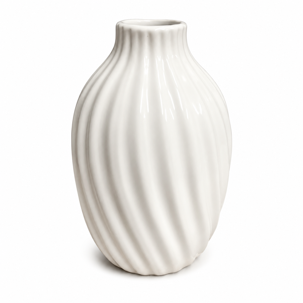 Vase décoratif en céramique – Relief ondulé