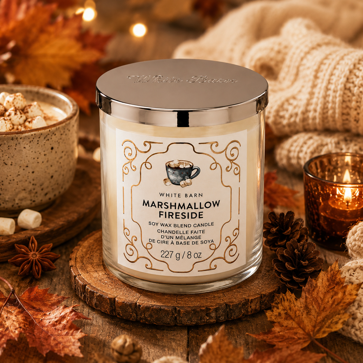Bougie 1 mèche - Marshmallow Fireside