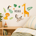 Autocollants muraux animaux de la jungle personnalisable