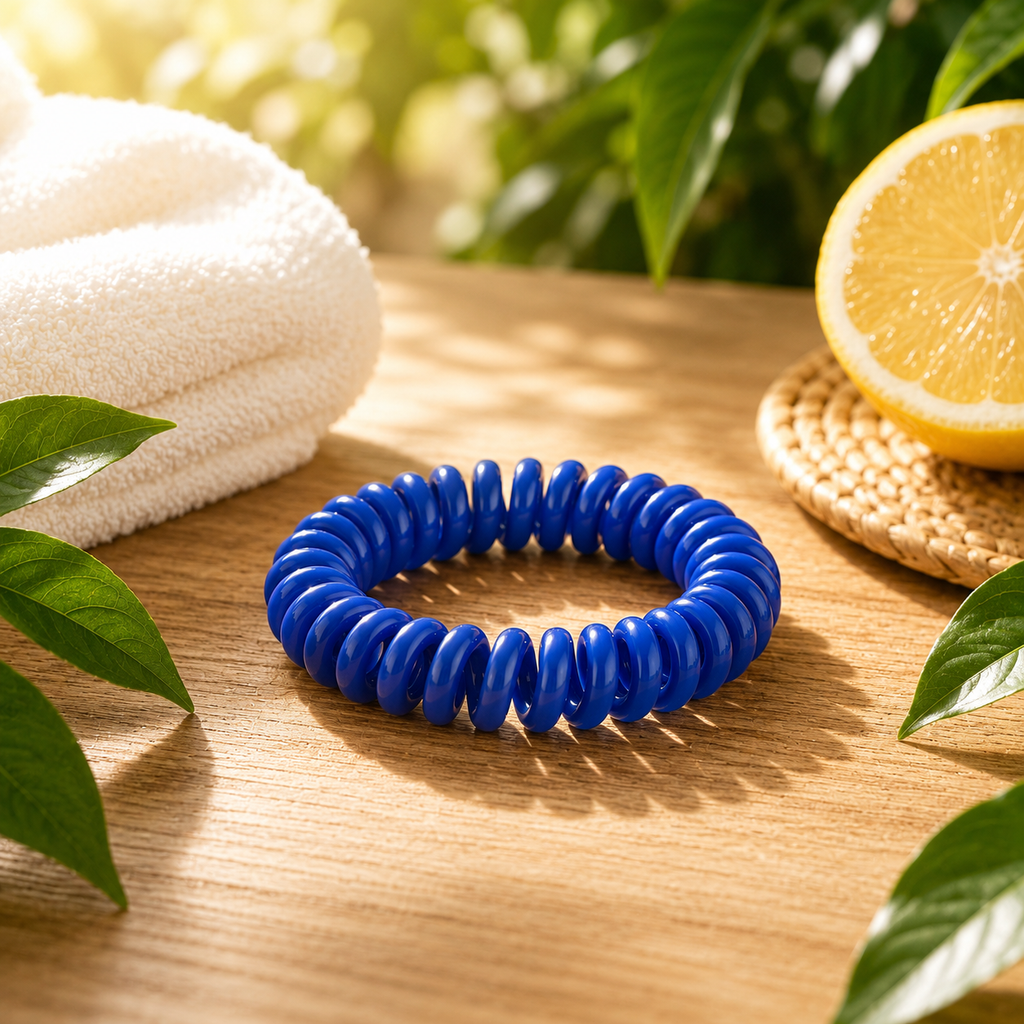Bracelet à la citronnelle Bleu Foncé – Diffusion jusqu'à 7 jours