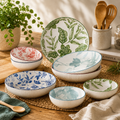 Bols en céramique à motifs floraux - Lot de 8