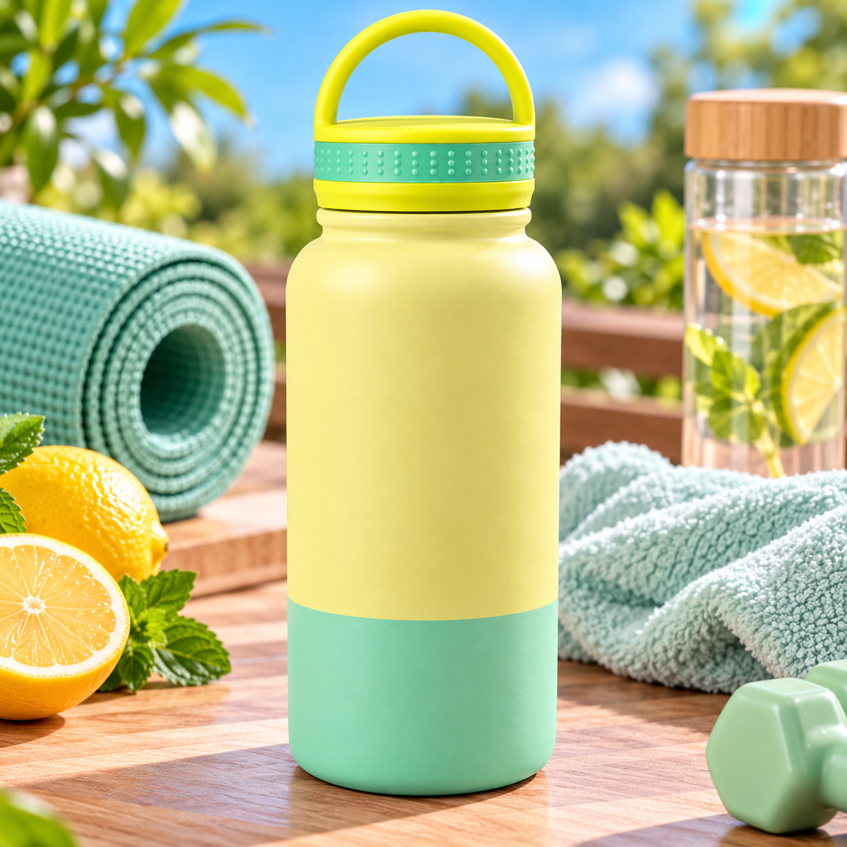 Gourde isotherme en acier inoxydable – 1 L