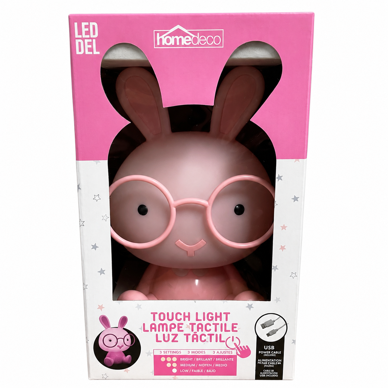 Veilleuse LED tactile Lapin - Rose
