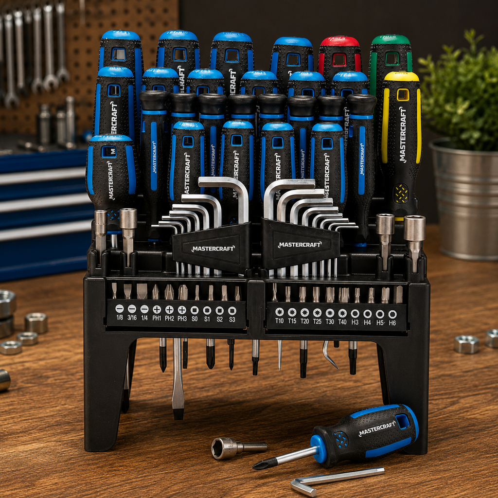 Jeu de tournevis et d’embouts 69 pièces - Coffret Mastercraft