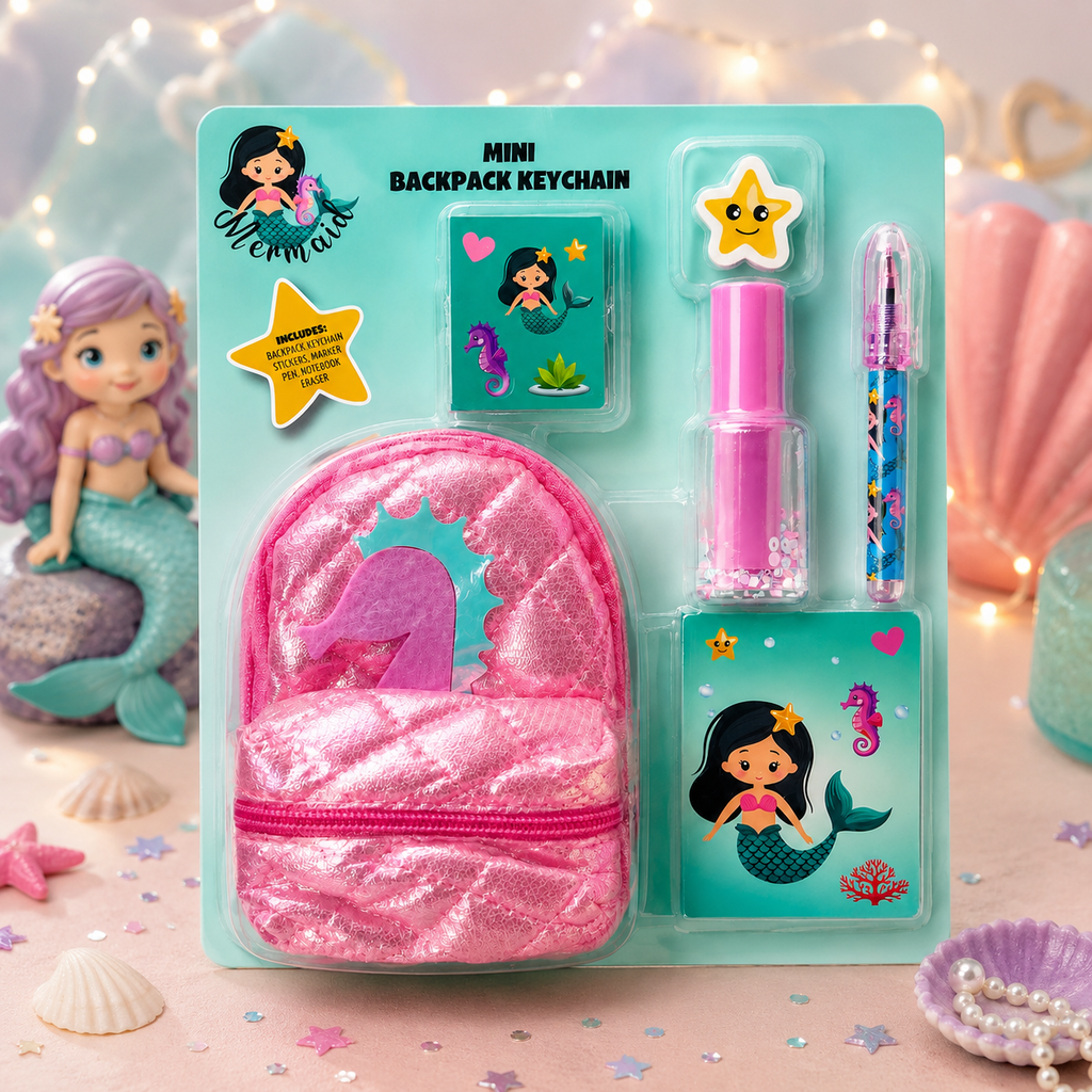 Mini sac à dos porte-clés Étoile – Coffret papeterie