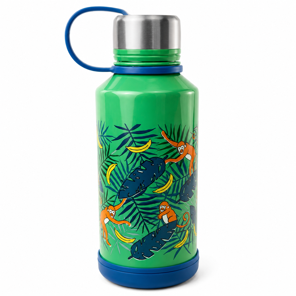Gourde isotherme enfant – Motif Singes de la jungle