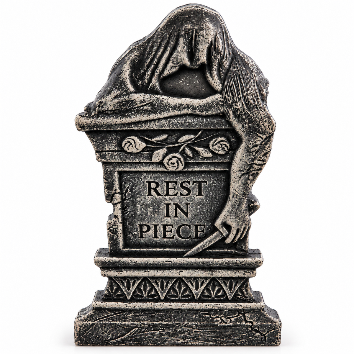Pierre tombale Halloween en liège – « Rest in Piece »