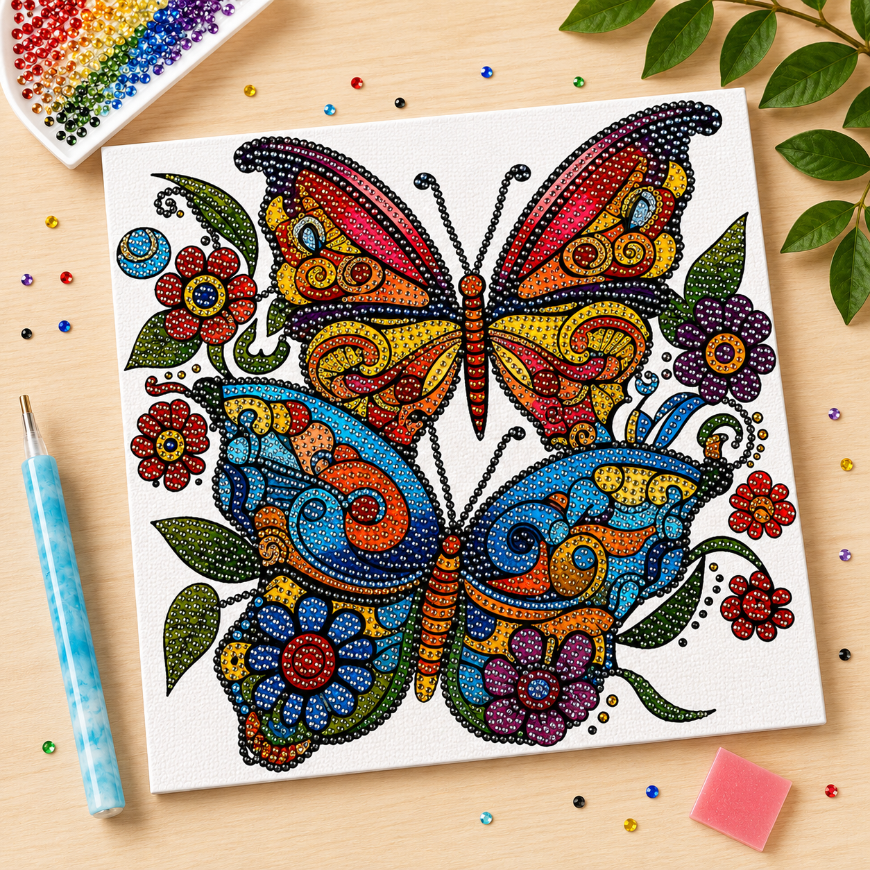 Diamond Painting Papillons – 30 x 30 cm