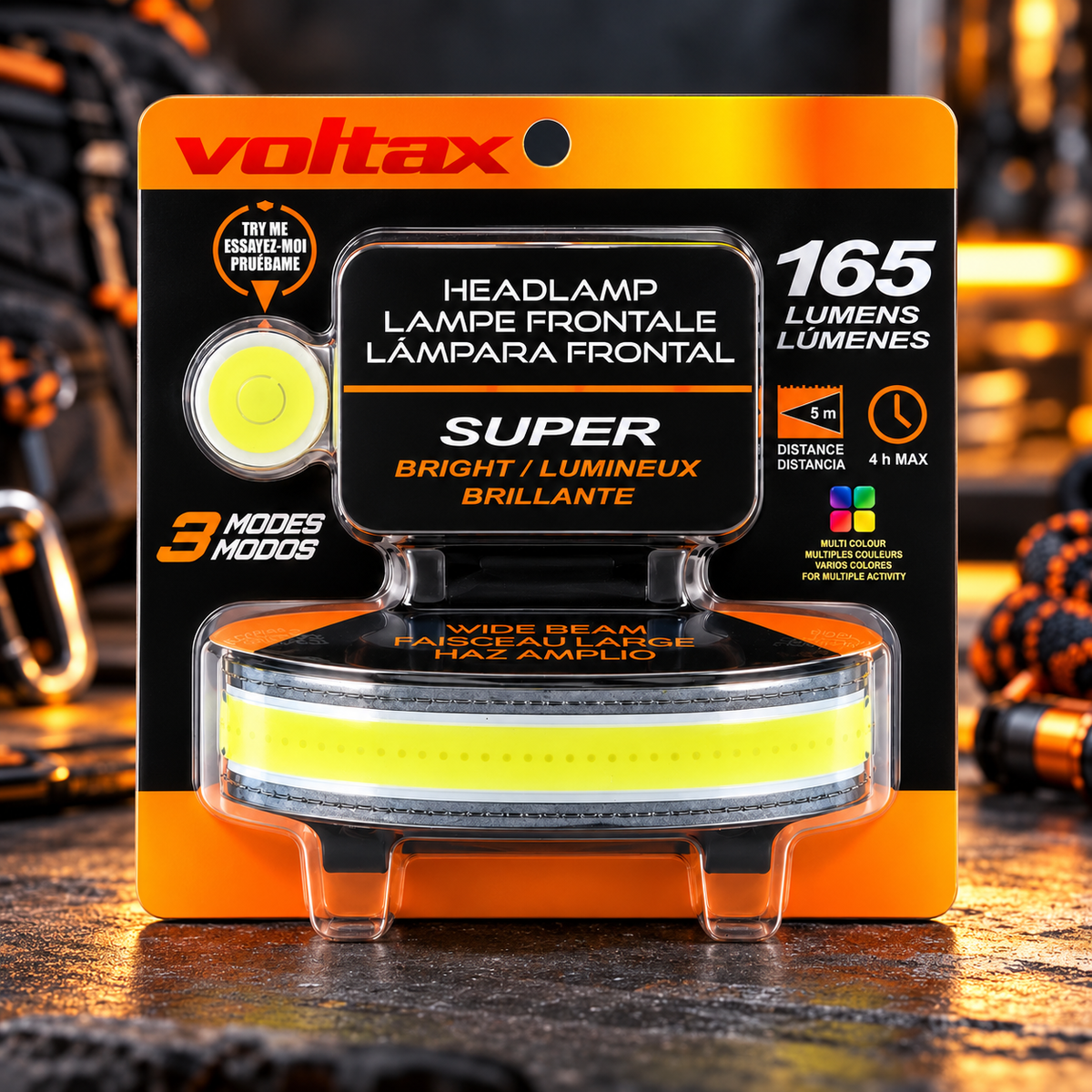 Lampe frontale LED à faisceau large – 165 lumens