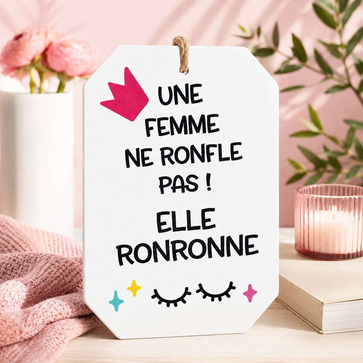 Plaque décorative à message humoristique