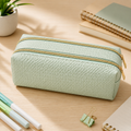 Trousse scolaire à double compartiment vert sauge