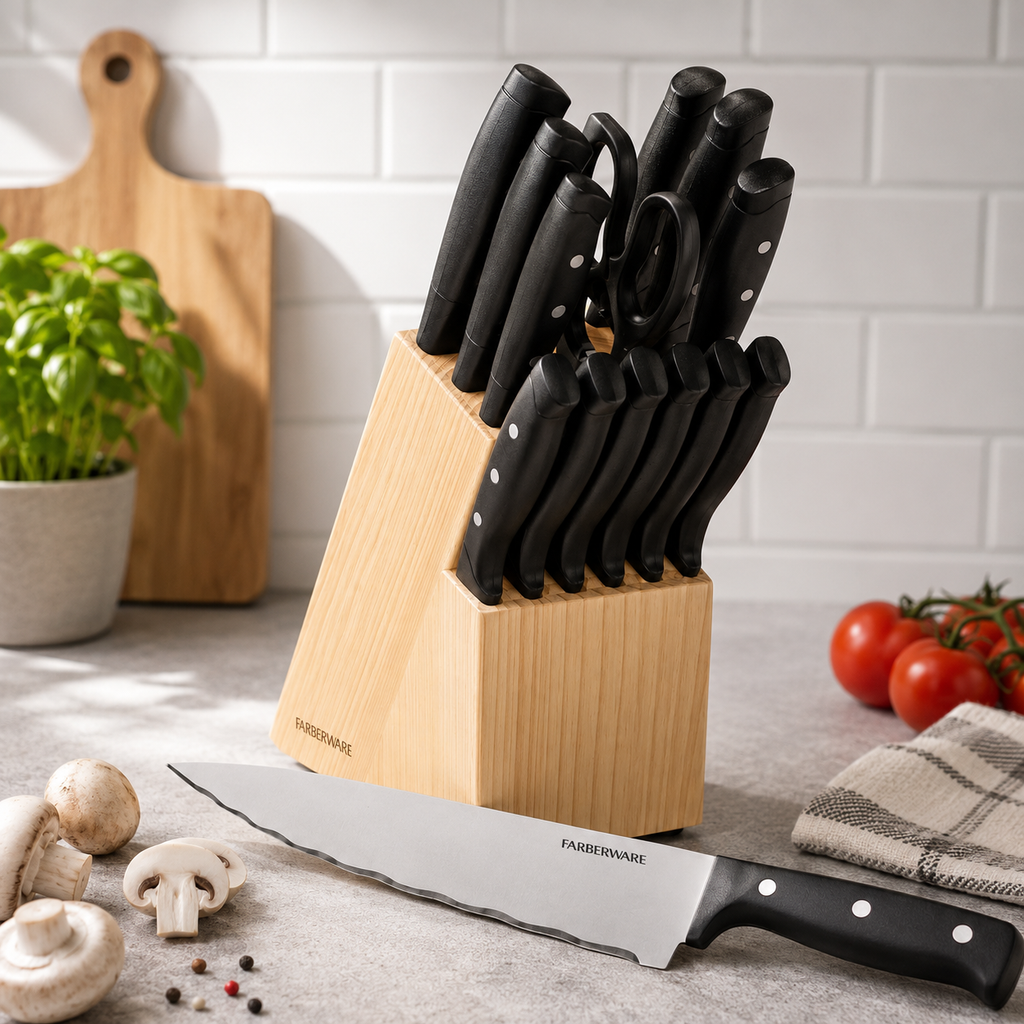 Farberware - Bloc de couteaux et accessoires 22 pièces